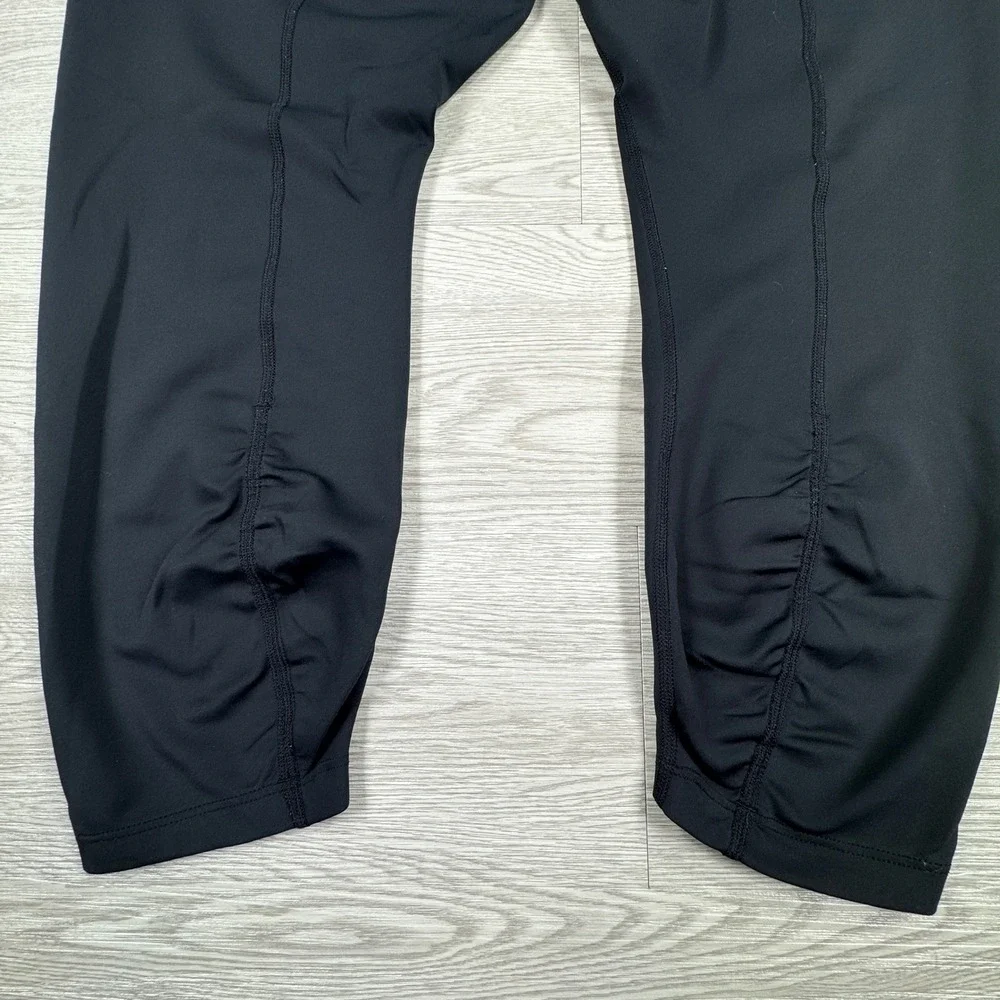 Nike Women's Leggings Dri-Fit Ruched Hem Cropped Black Sz 2X Activewear Yoga Gym